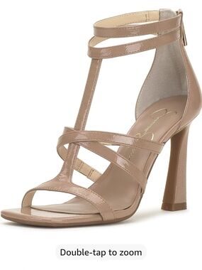NWT-Nude Patent T-Strap High Heel Sandal